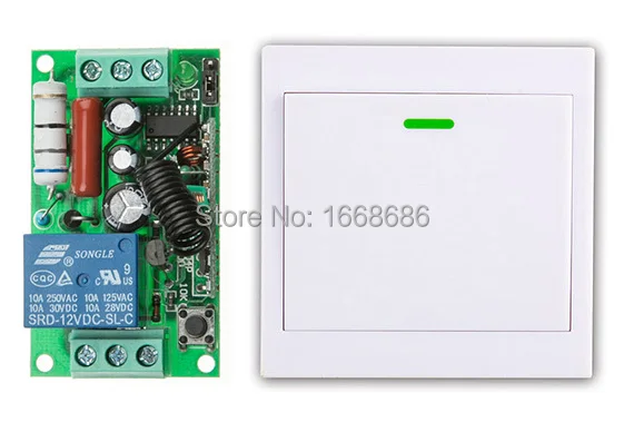 

New AC220V 1CH Wireless Remote Control Switch System Receiver +Wall Panel Remote Transmitter Sticky Remote Smart Home Switch