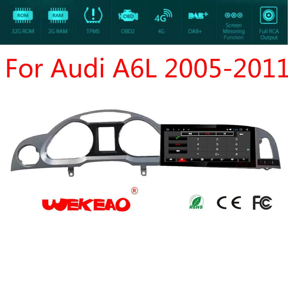 10 25 &quotаудио gps навигации Системы радио автомобиль Audi A6L A6 DVD видео мультимедийный