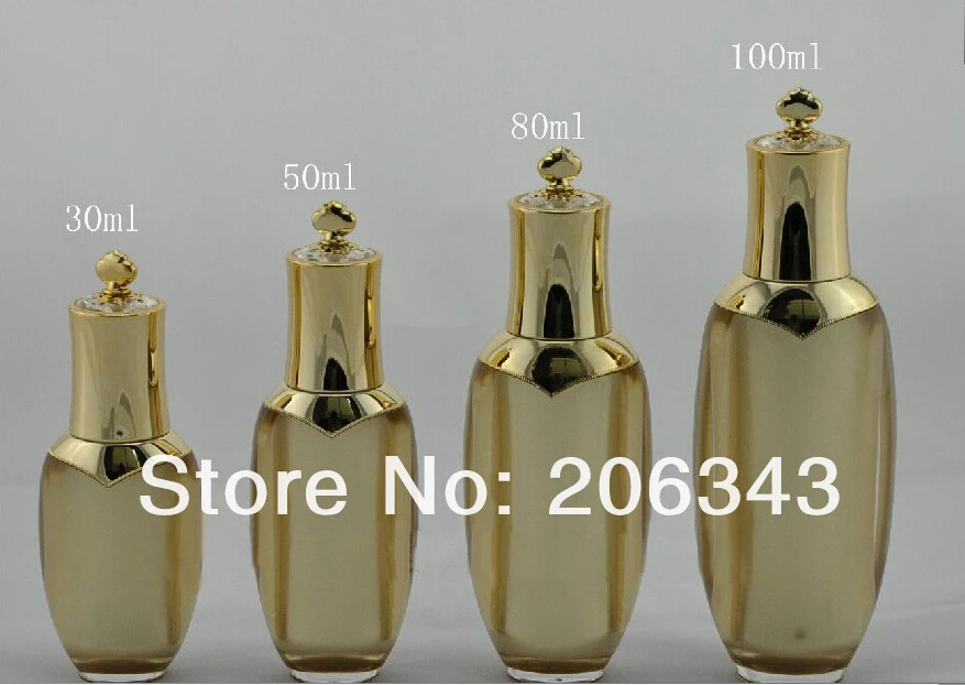 80 мл золото акриловая форма кроны насос бутылка лосьона, косметический контейнер, бутылка нажмите насос, косметическая бутылка