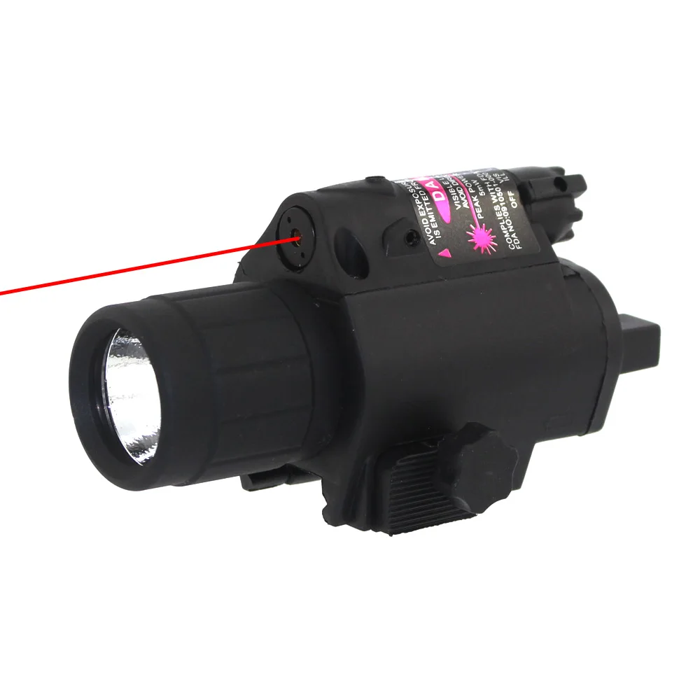 

2 in 1 Combo Tactical Q5 CREE 200LM LED Flashlight with Red Laser Sight Scope 20mm Rail for Shotgun Pistol Handgun