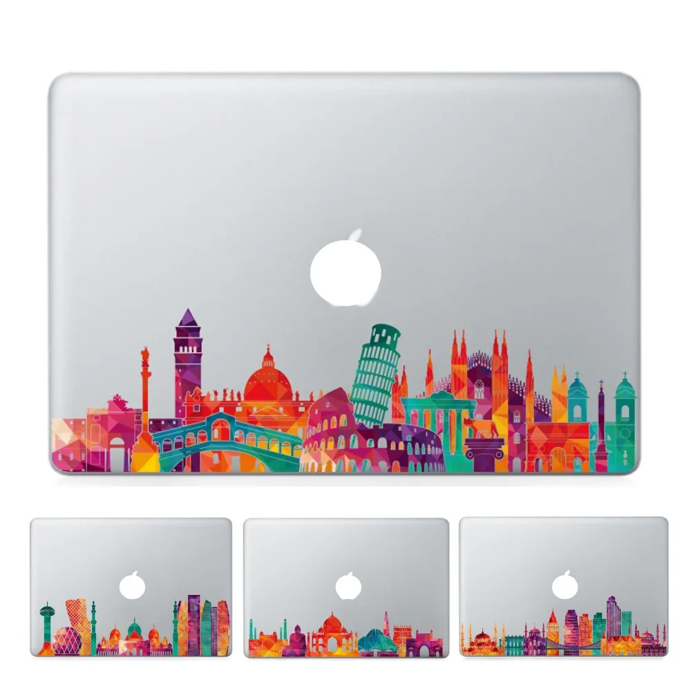GOOYIYO - New Laptop Sticker Famous City Sight Landmark Skins For MacBook Air Pro Retina 11 13 15 Sticker Vinyl Partial Decal