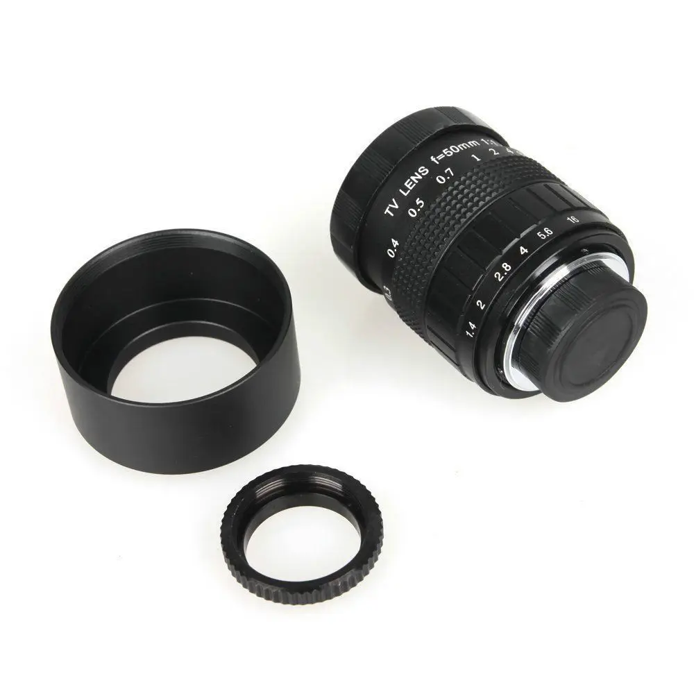 Объектив FUJIAN 50 мм f/1 4 CCTV F1.4 + стандартное Крепление M бленда объектива макрокольцо