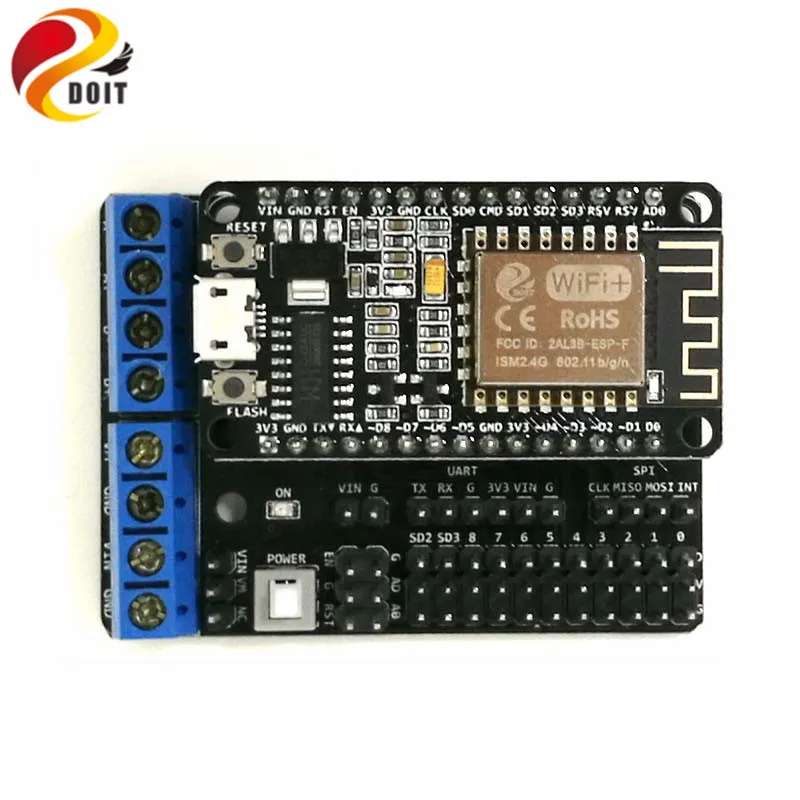 

ESP8266 NodeMCU Lua V3 WiFi Development Board+Motor Drive Shield for Robot Tank Car Chassis DIY Remote Control Experiment