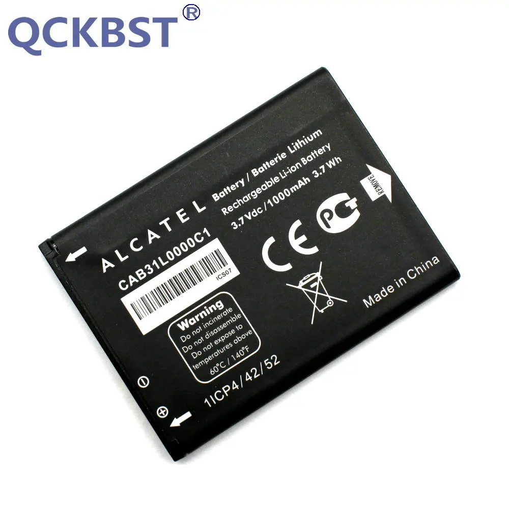 Аккумулятор QCKBST CAB31L0000C1 CAB31L0000C2 1000 мАч для Alcatel i808 TCL T66 A890 код