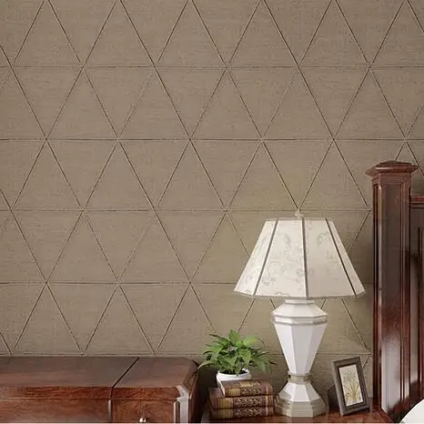 Nonwoven Vintage Geometric Plaid Brick Textured Wallpaper Bedroom Wall Home Decor Brown Grey 3D Wall paper Rolls W346