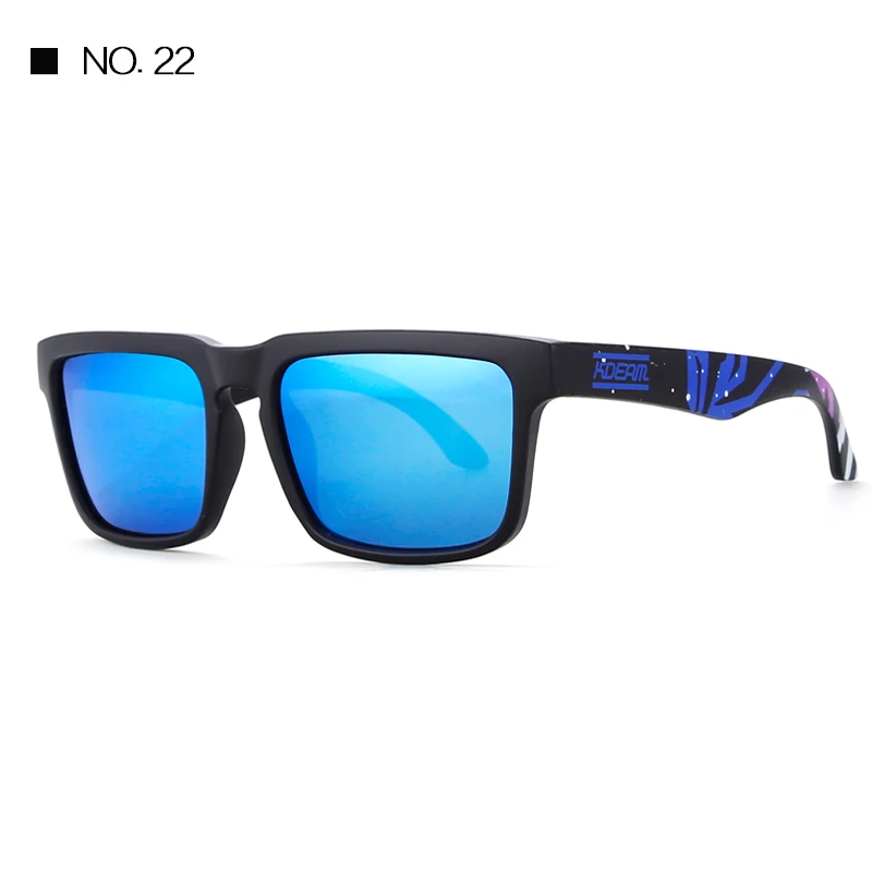 Kdeam поляризационные летние солнцезащитные очки мужские отражающие покрытие квадратный Защита от солнца очки для женщин бренд дизайн зеркальные Óculos De Sol с чехлом - Цвет линз: C22