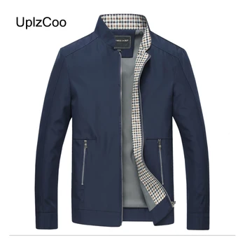 

UplzCoo 2019 New Spring Autumn Three Colors Men's Thin Coat Casual Slim Solid Color Jacket Men's Clothing Stand Collar 6XL FM112