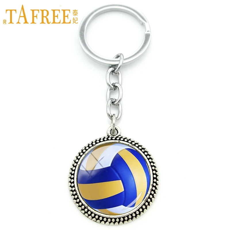 TAFREE крутой шар веер брелок пляжный волейбол кулон посеребренный для волейбола
