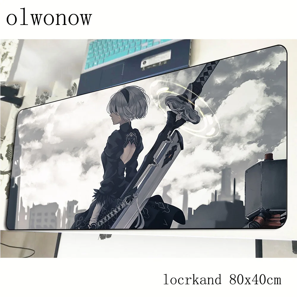 Nier automata коврик для мыши геймер персональный 800x400x2 мм игровой коврик для мыши подарок для мальчика аксессуары для ноутбука эргономичный коврик для мыши