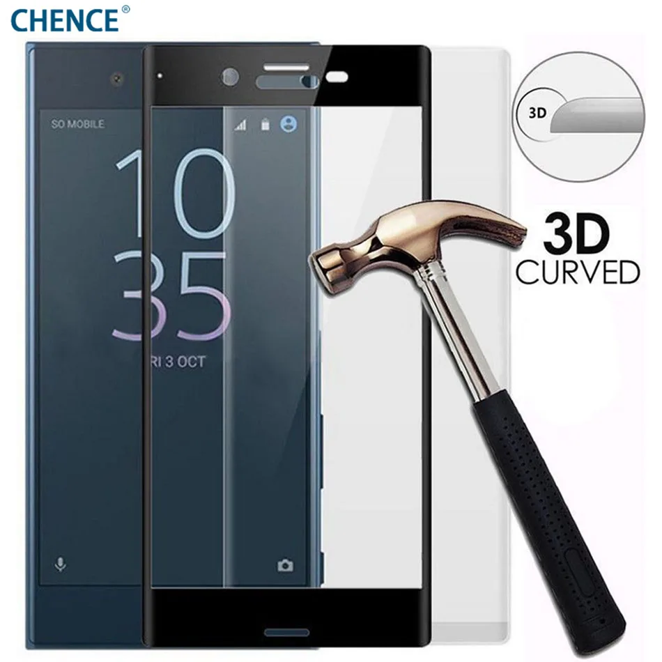 

For Sony Xperia XZ1 Protection Tempered Glass 9H Electroplated 3D Front Full Film Case For Xperia XZ1 Compact Screen Protector