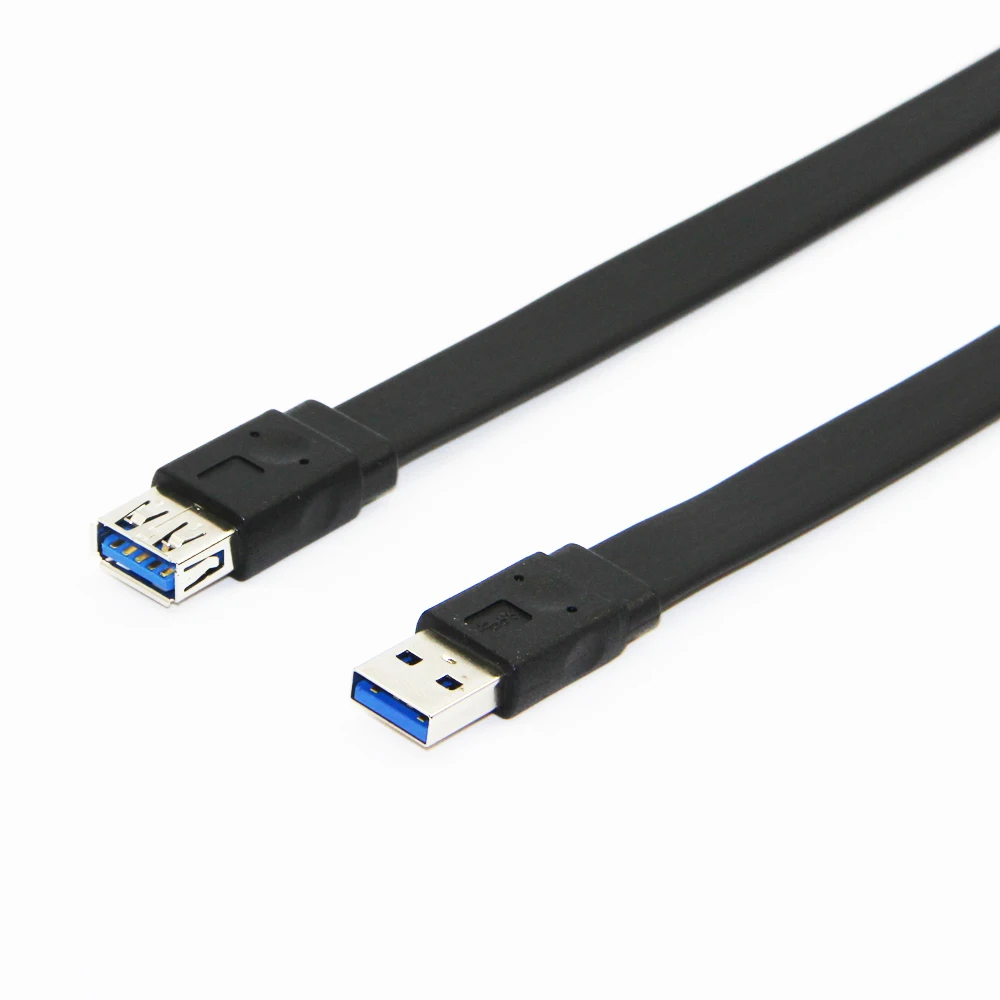 Flat USB3.0 Extension Cable Male to Female M/F Foil+Braided+PVC