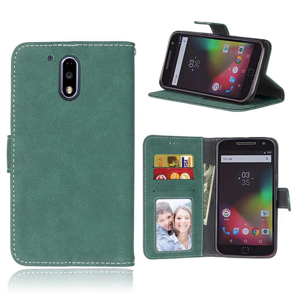 

High Quality Luxury PU Leather Flip Case For Motorola Moto G4 Plus Wallet Stand Function Magnetic Cover With Card Holder Fundas