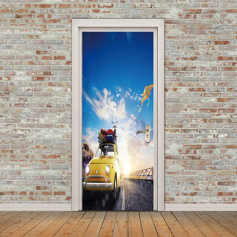 2 قطعة/المجموعة سحابة سيارة طائرة ورقية الباب ملصقات المشهد نمط خلفيات نوم غرفة المعيشة للماء الشارات ديكور المنزل