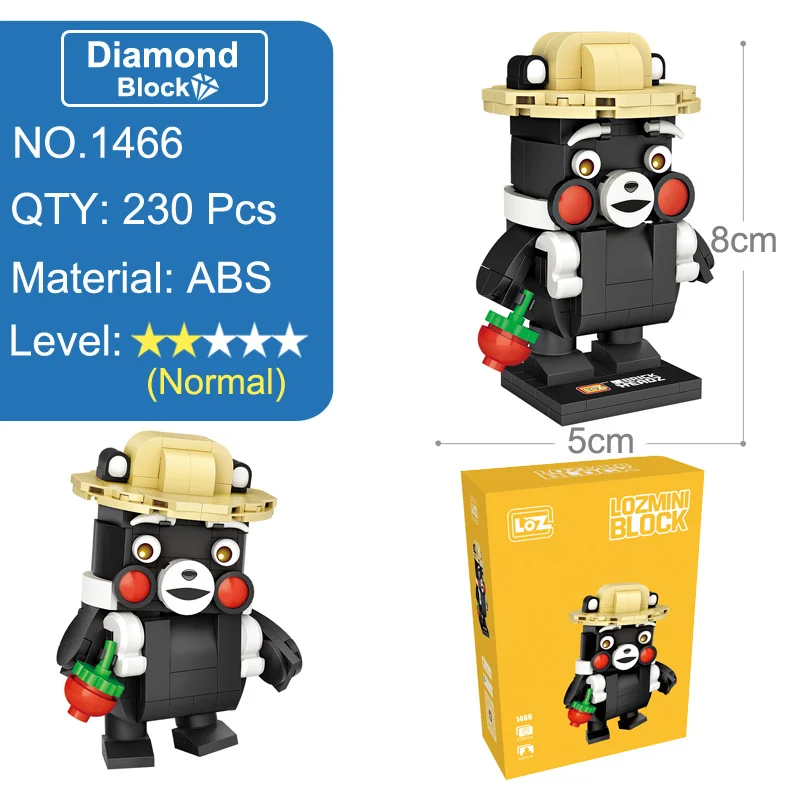 Фигурка медведя LOZ Kumamon модель аниме миниатюрные фигурки игрушечные блоки