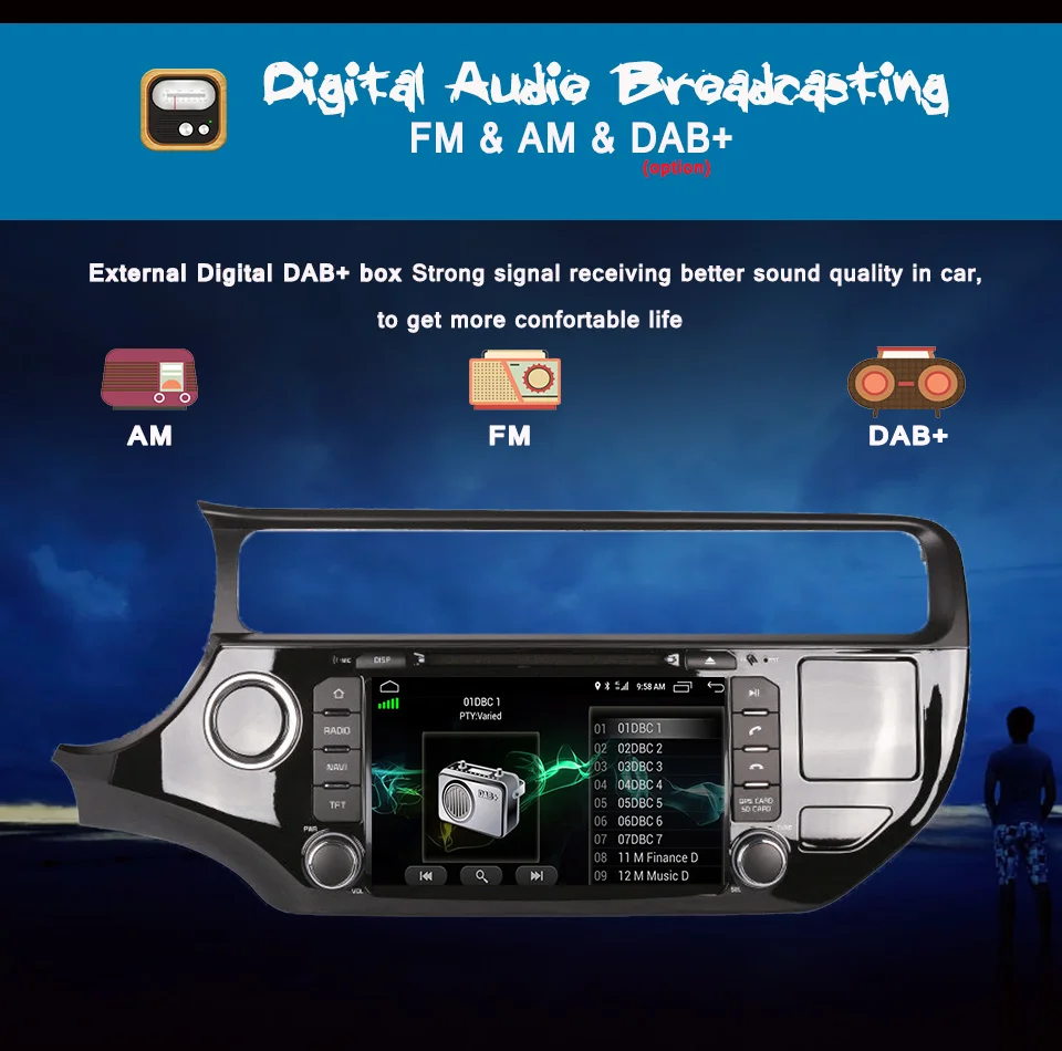 Excellent Android 9.0 RAM 4GB 2 DIN 1024*600 For KIA Rio K3 2015 2016 2017 2018 Car DVD Player Navigation GPS 3/4G Radio Tape Recorder 14