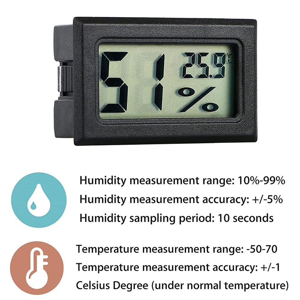 Цифровой мини-термометр с ЖК-дисплеем, измеритель влажности в помещении, гигрометр, датчик температуры и влажности