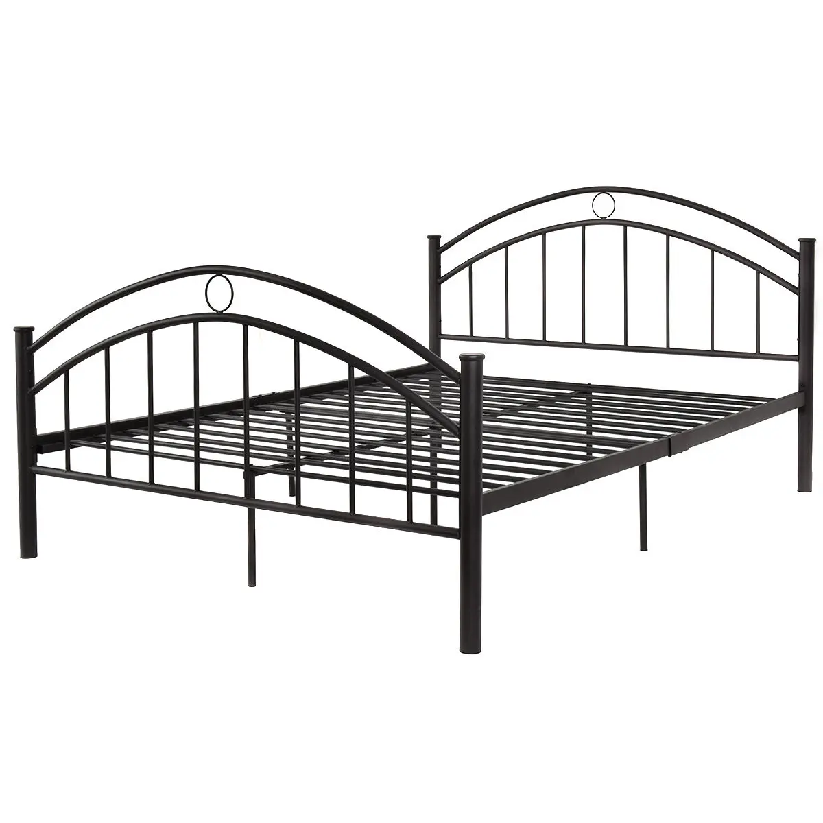 Giantex Black Queen Size Metal Steel Bed Frame Mattress Platform with Headboard Modern Bedroom Furniture HW53980+ Giantex Black Queen Size Metal Steel Bed Frame Mattress Platform with Headboard Modern Bedroom Furniture HW53980+
