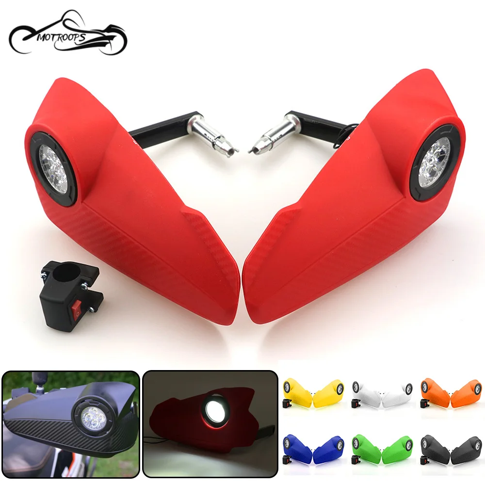 7/8" 22mm Motorcycle Hand Guards Bar End Carbon Look Falling Protectors