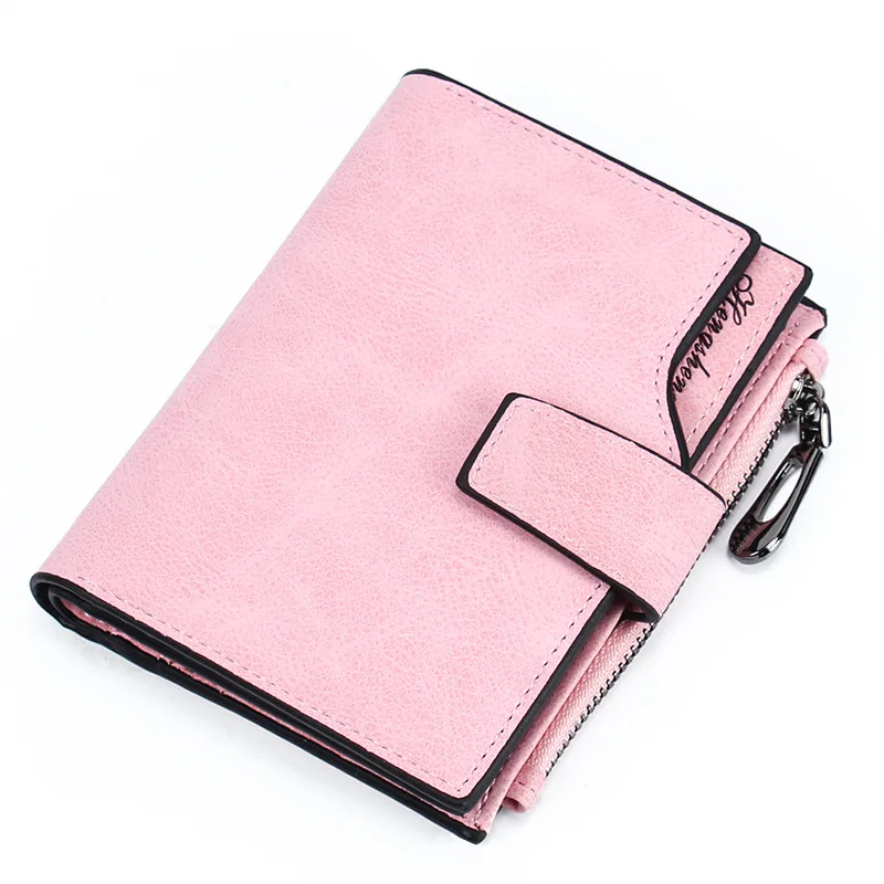 

Women's wallet short buttoned wallet multi-card zipper clutch