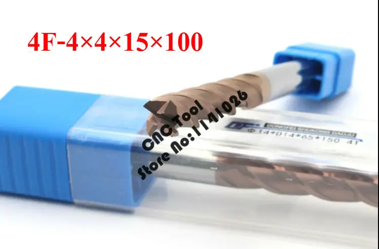 

1PCS HRC60 Long Extend carbide alloy cutter 4F-4*4*15*100L,high quality tungsten steel milling cutter,CNC milling tools ,machine