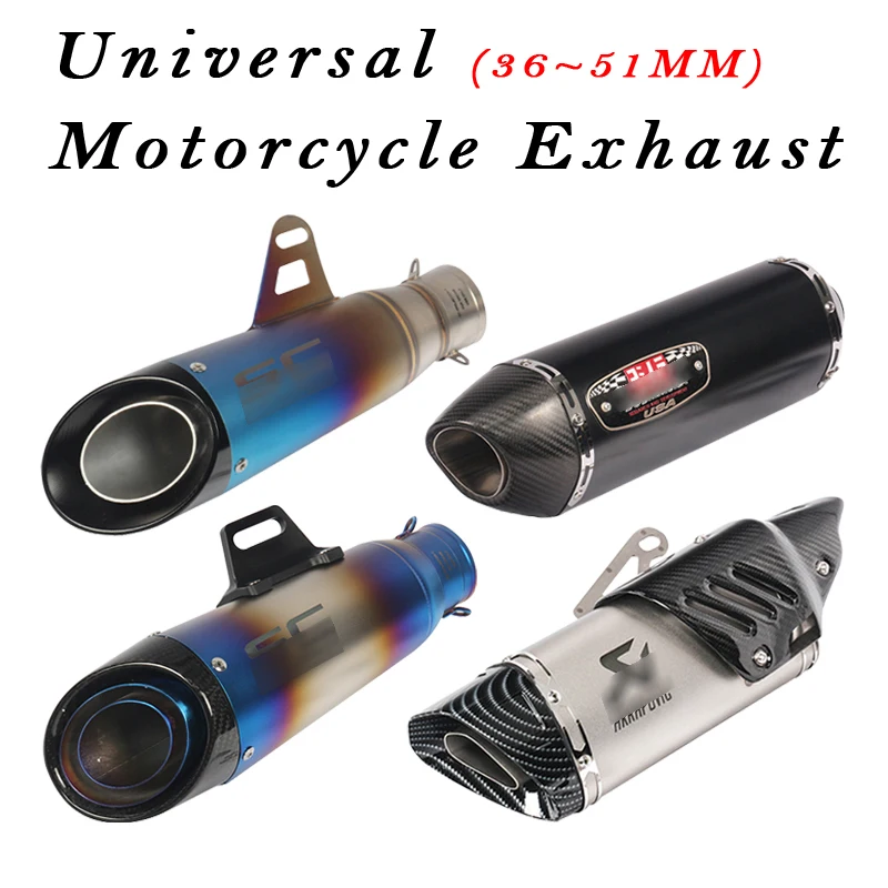 

36MM~51MM Universal Motorcycle Exhaust Pipe Modification Escape Modify Motocross Exhaust For R1 R6 R3 Z900 KTM390 K8 CBR