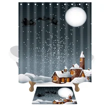 Christmas gifts Santa Claus Shower Curtains Waterproof Mildewproof Polyester Fabric Bath Curtain Mats Bathroom Product 10 Hooks Christmas gifts Santa Claus Shower Curtains Waterproof Mildewproof Polyester Fabric Bath Curtain Mats Bathroom Product 10 Hooks
