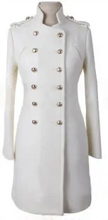 

2018 New Designer Women Wool Coat Kate Middleton Double Breasted Long Sleeve Coat