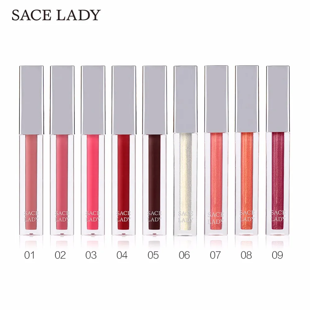 Зеркальный блеск для губ SACE LADY телесный оттенок 9 цветов долговечная Женская