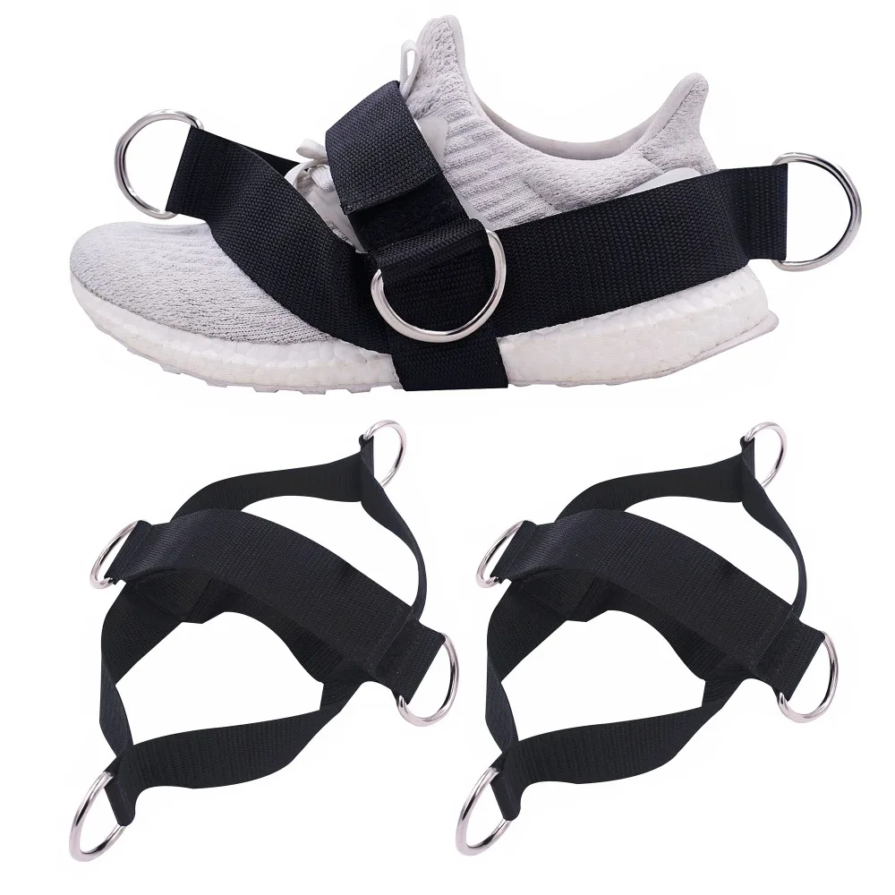 

4 D-Rings Ankle Strap for Cable Machines and Resistance Bands Women/Men Sizes Glute Leg Band for Fitness Gym Workout Stretching