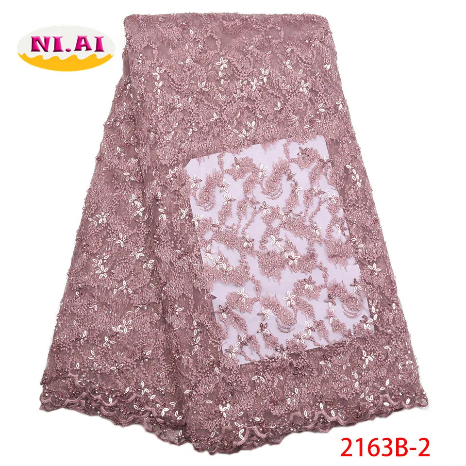 

New Design Tulle Lace, Blush Tissu Africain Lace, Handmade Beaded Lace For Wedding Dresses MR2163B