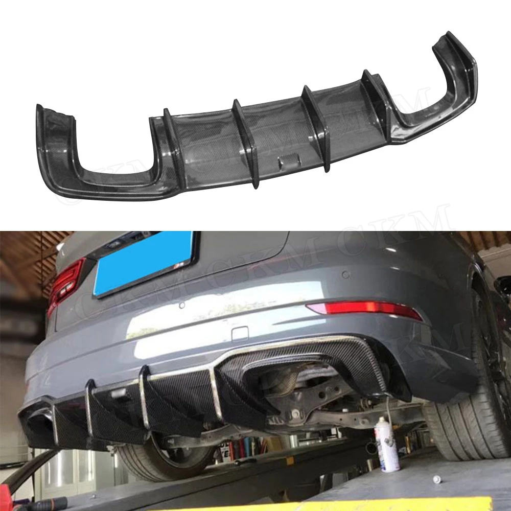 

Carbon Fiber Rear Bumper Lip Spoiler Diffuser for Audi A3 Sline S3 Not Standard bumper 2017 2018 2019