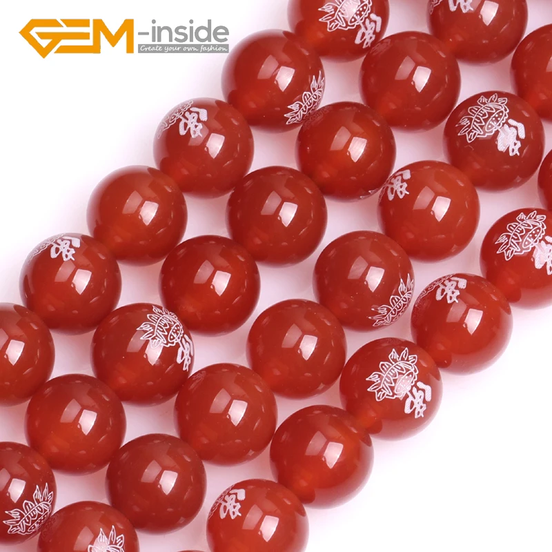 

10mm Round Red Agates Buddha Natural Stone Loose Beads For Bracelet Making Strand 15 Inches Gem-inside Bulk Fashion DIY Gifts