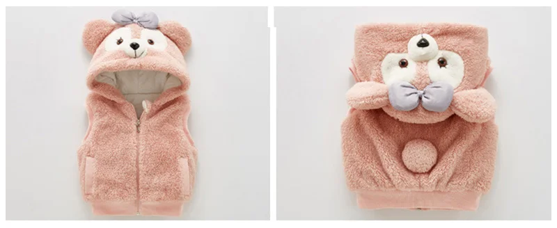 2018 autumn winter baby boys girls vest for children thick cotton warm rabbit veat cute hooded outwear children clothes (12)
