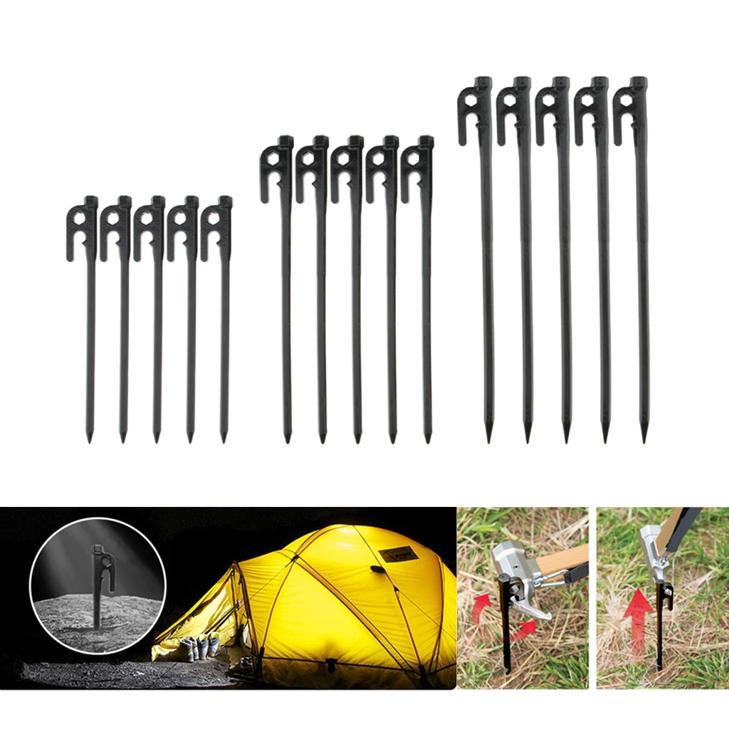 4 PCS Heavy Duty Rustproof Metal Camping Stakes Cast Iron Tent Pegs Ground Nails for Hiking Hunting Hard Ice Rocky Areas
