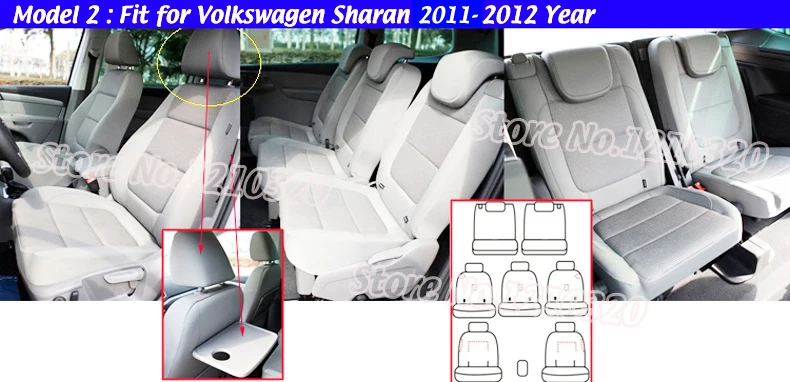 AUSFTORER натуральная кожа 3 ряда 6 и 7 чехол для сиденья для Volkswagen(VW) Sharan 2011- автомобильные чехлы для автомобильных сидений Аксессуары