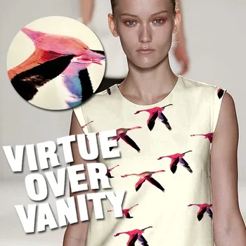 

Digital printing chiffon fabrics with high texture Flamingo encryption cloth