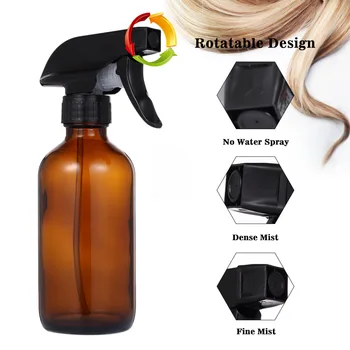 

2Pcs 8 oz Spray Bottle Empty Glass Fine Mist Atomizer Salon Hairdressing Sprayer Flower Planting Tool with 2 Bottle Caps
