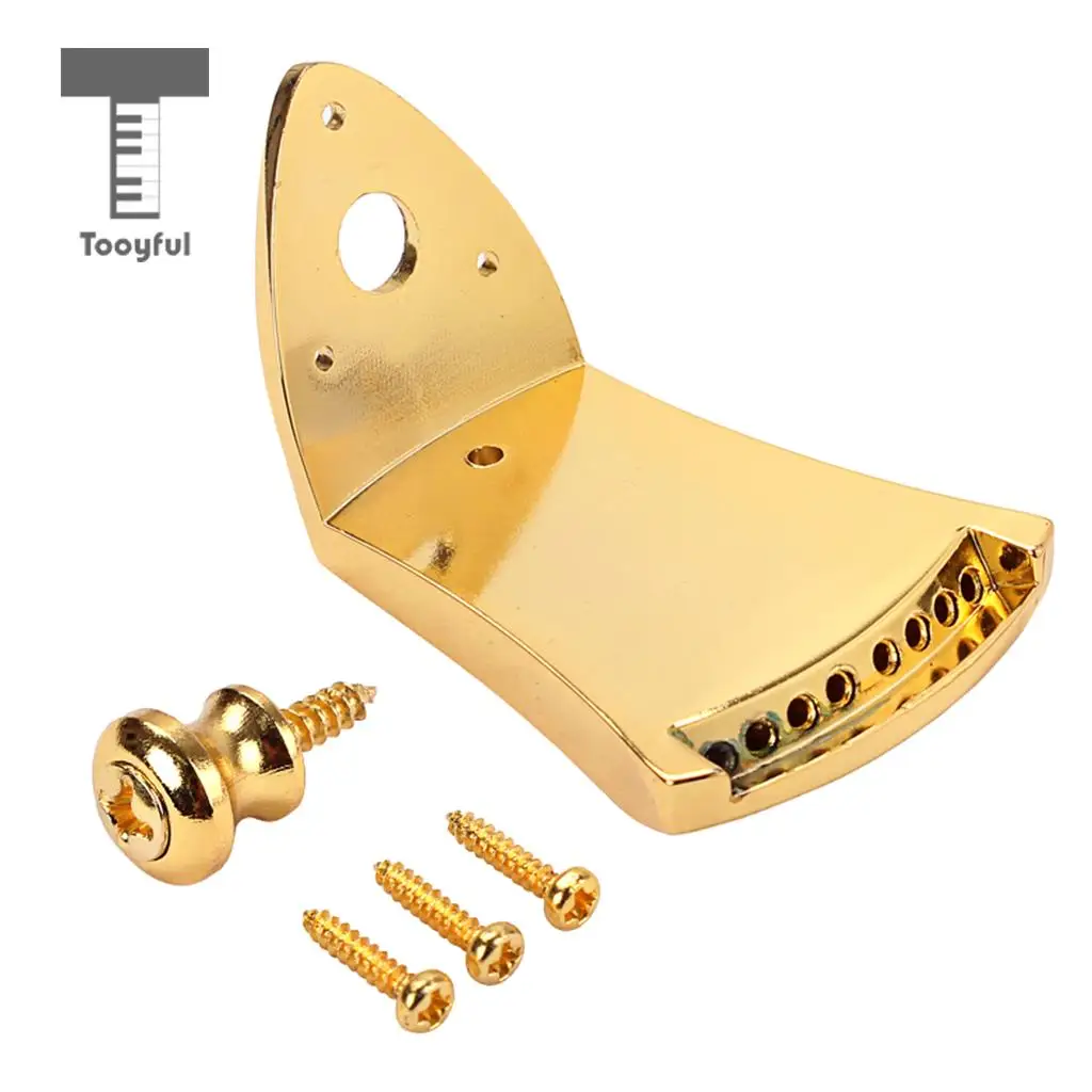 Tooyful Zinc Alloy Triangle 8 Strings Guitar Mandolin Tailpiece w/Screws Strap Buttons Parts