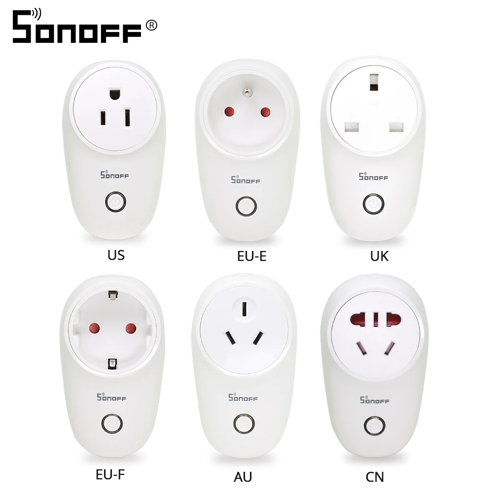 Sonoff S26 básico WiFi Smart Socket AU/CN/UE/REINO UNIDO/EE. UU. Enchufe inalámbrico Smart Home Switch toma de corriente funciona con Alexa Google asistente