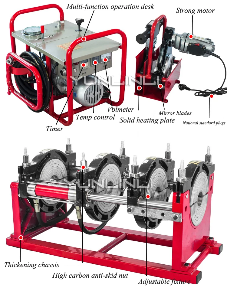 63-250mm Hydraumatic Butt Welding Machine 220v 2000W Hot Melt Machine PE Butt Fusion Welder Butt Welding Machine
