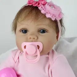 22 дюймов Reborn Baby Doll реалистичные мягкие виниловые новорожденный как живой Bebe Детские Подарочные игрушки для детей силиконовая кукла