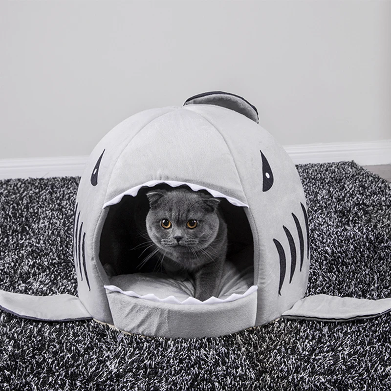 Акула Форма кошка кровати теплый играть пещера собака дом транспорт Pour Chat Собака