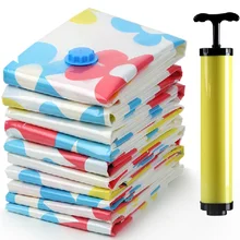 11 шт.! Компактные пакеты для хранения вакуумное уплотнение ручной вакуумный насос одежда постельные принадлежности сжатый Органайзер посылка мешок S/M/L