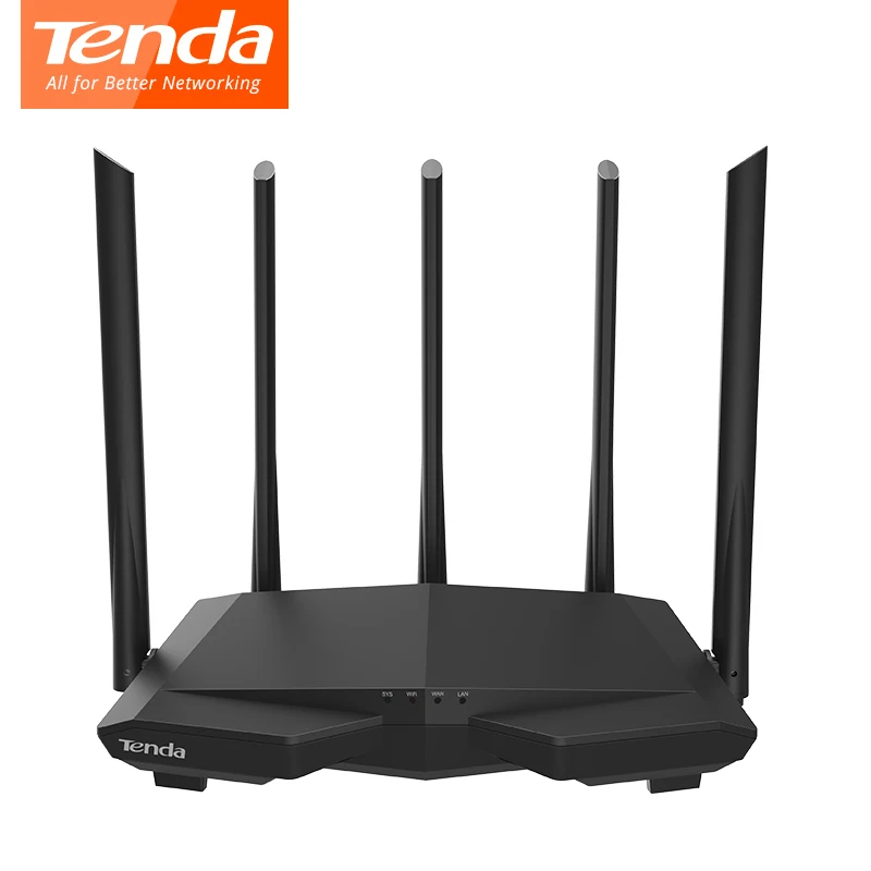 Wi Fi маршрутизатор Tenda AC7 11AC поддержка сетей 2 4/5 0 ГГц 1*WAN порт + 3*LAN порта антенны с