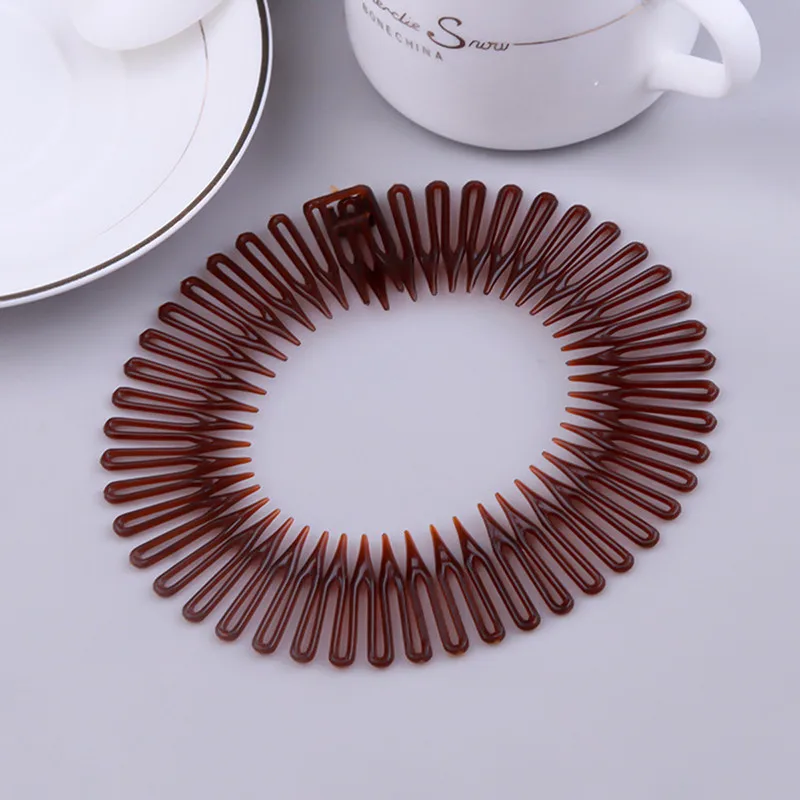 5Pcs Unisex Men Women Plastic Full Circle Stretch Flexible Comb Teeth Headband Hair Band Clip Face Wash Fixed Hair Accessories designer head scarf
