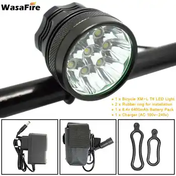 

WasaFire LED Cycling Light 8* XM-L T6 LED 3 Modes 12000lm Bike Front light 4*18650 battery pack charger Headlamp Front Lights