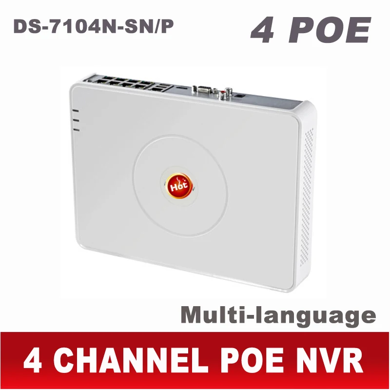 NVR POE 4CH HD mini IP 1080P CCTV digital network video recorder ds-7104n-sn/p 4 CH Channel ds-7104n ds-7104 ds sn