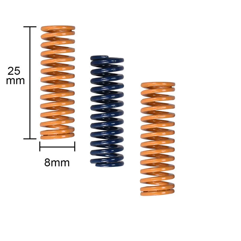 Желтый синий компрессионная пружина катушки OD 8mm10mm небольшой стальной проволоки Натяжитель для экструдера кровать выравнивания принтер машина аксессуар