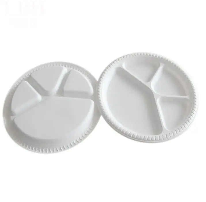 28Cm Diameter 4 Parts Disposable Plate Ecofriendly Degradable Dish BBQ