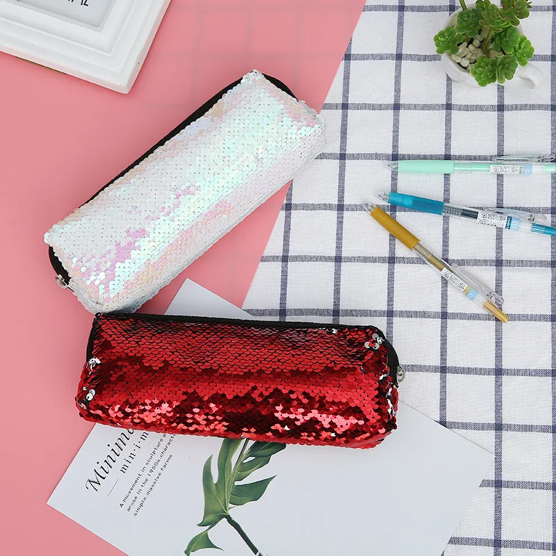 Пенал-карандаш из материала Escolar Sequin Etui Pennen для девочек, пенал Kalem Kutusu Lapiceras Estuche Escolares Kawaii Hairball